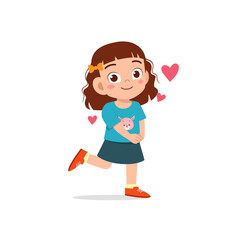 cute little kid girl feeling loved expression gesture