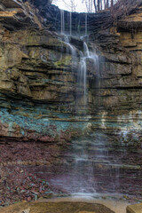Fototapeta na wymiar Vertical of the Dewitt Falls in Ontario, Canada