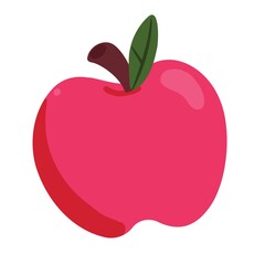 A Red Apple graphic vector icon. On an isolated white background.