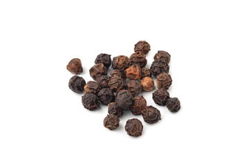 fragrant spices ,black peppercorn on white background