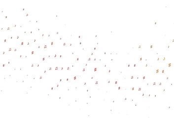 Light Green, Red vector background with music symbols.