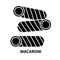 macaroni icon, black vector sign with editable strokes, concept illustration