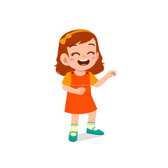 cute little kid girl laugh loud face expression gesture