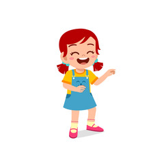 cute little kid girl laugh loud face expression gesture
