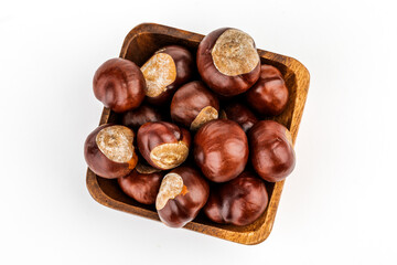 Chestnuts on a white isolated background