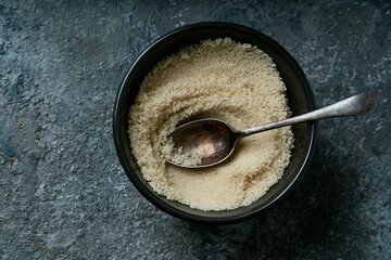 Organic brown sugar in a bowl