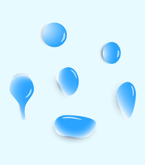 set of 3d water drops