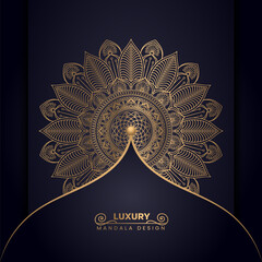Luxury ornamental decoration mandala design background in gold color.