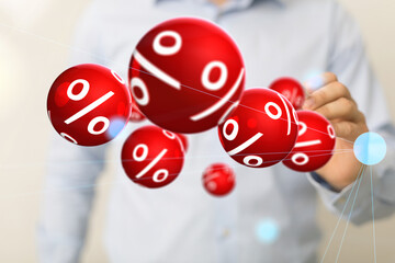 percent shopping digital in hand