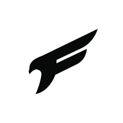 Obraz premium eagle falcon with Letter F logo design template 