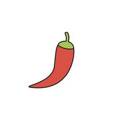 Chilli, simple vector icon, filled outline.
