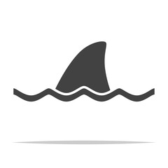 Shark fin sign icon vector isolated
