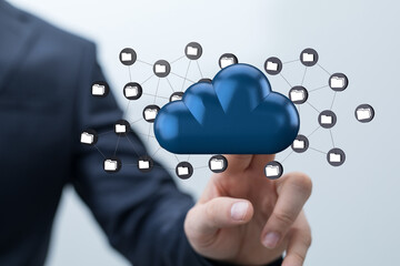 Cloud computing concept.Abstract cloud connection technology background.