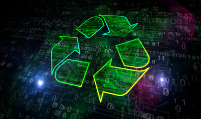 Recycling electro-waste symbol 3d illustration