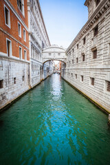 Famous Bridge of Sighs in Venice, Italy