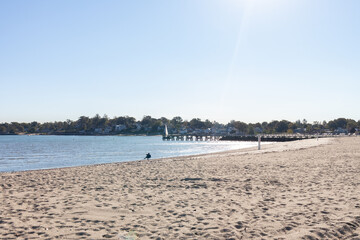 Cummings Park Beach in Stamford Connecticut along Westcott Cove