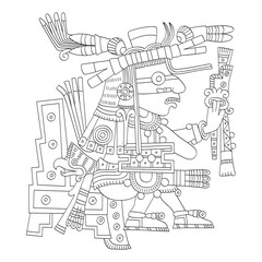 Fototapeta premium vector image with Aztec god Xiuhtecuhtli lord of fire for your project