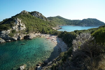Fototapeta na wymiar corfu, porto timoni, pirate beach, beach, sun, greece