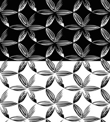 Geometric floral seamless pattern. Abstract ornament background.