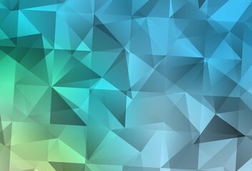 Obraz premium Light Blue, Green vector polygon abstract background.