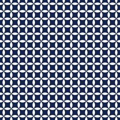 Asian seamless circles pattern. Japanese blue pattern. Ornament vector illustration. Vector illustration