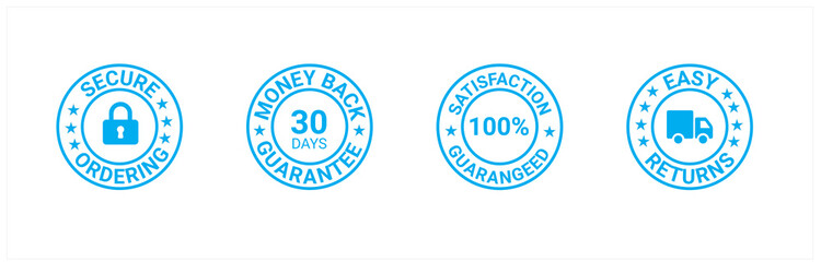 Money back guarantee, Free Shipping Trust Badges ,Trust Badges, secure ordering, easy returns