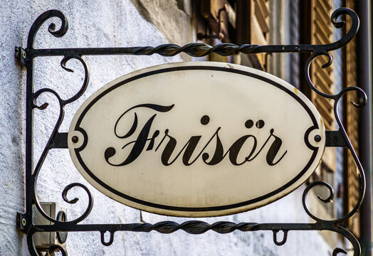 old barber shop sign in germany