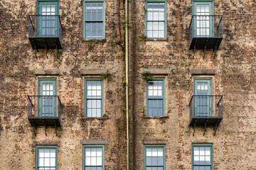 Brick building facade