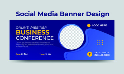 online business conference social media banner design