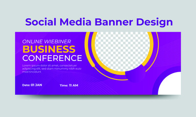 online business conference social media banner design