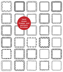 Set of vector decorative elements. Square ornamental frames.