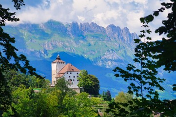 Fototapeta na wymiar Schloss Werdenberg Grabs in der Schweiz