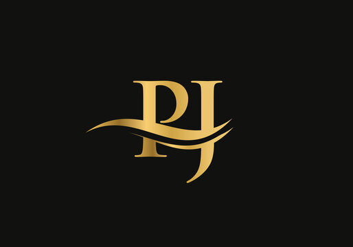 PJ Letter Logo Design for business and company identity. Creative PJ letter with luxury concept. Water Wave PJ Logo Vector. 