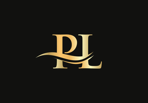 Letter PL Logo Design with water wave concept. PL letter logo design