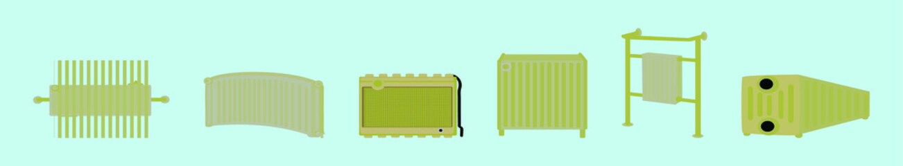 set of radiator cartoon icon design template with various models. vector illustration isolated on blue background