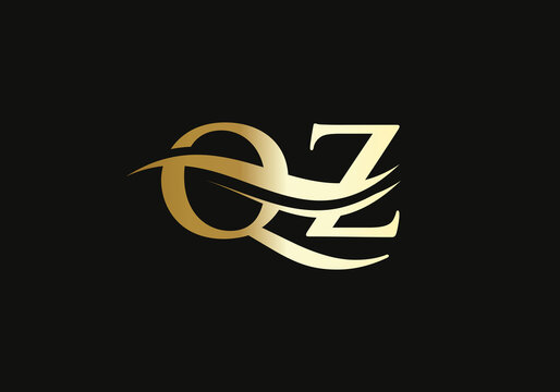Premium QZ letter logo design. QZ Logo for luxury branding. Elegant and stylish design for your company. 