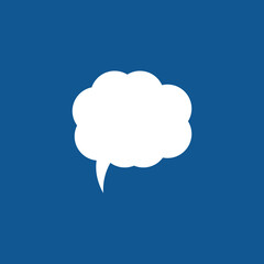 Cartoon speech or think bubble, empty communication cloud. Vector design element.