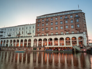 Hamburg City Center in Venice Style during late evening