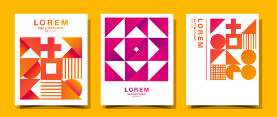 幾何学模様パターンテンプレートカードセット (1)