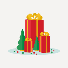 Christmas Present Box - Vector Stock Illustration