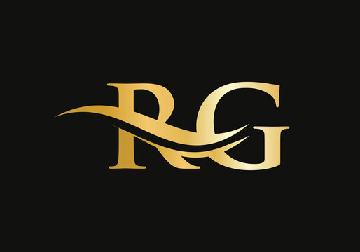 Letter RG Logo Design with water wave concept. RG letter logo design