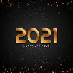 Happy new year 2021 golden text modern background