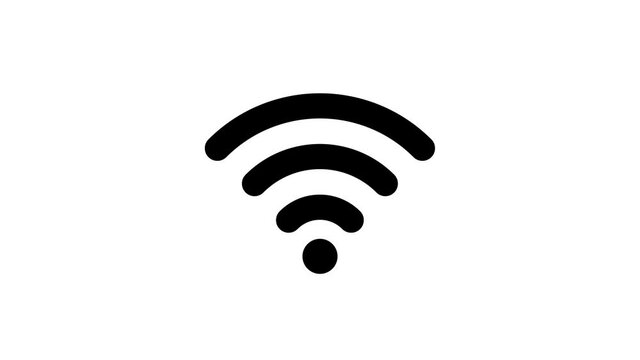 WiFi, icon, flashes, video 4k animation. Wifi symbol motion design for web design, mobile apps, ui design. Wireless technology concept, sign. Minimal footage. stock footage