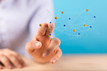 digital Business people silhouettes network team