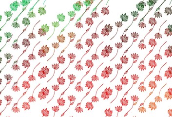 Light Green, Red vector sketch pattern.