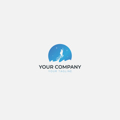 flying superhero logo and from sea wave logo