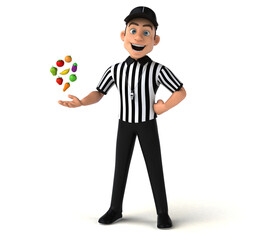 Fun 3D Illustration of an american Referee