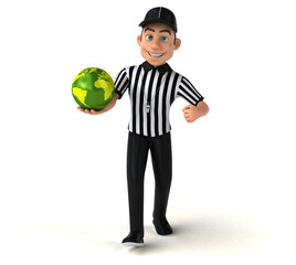 Fun 3D Illustration of an american Referee