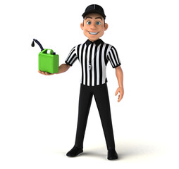 Fun 3D Illustration of an american Referee