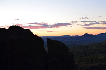 sunset over the mountains